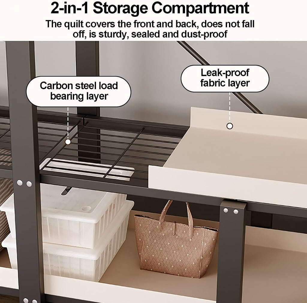 Foldable Portable Wardrobe Closet with Cover, Metal Garment Rack with Hanging Rods, Clothing Rack Storage Organizer, Enclosed Curtain, for Bedroom, Dorm(Blue2,216cm/85inch)