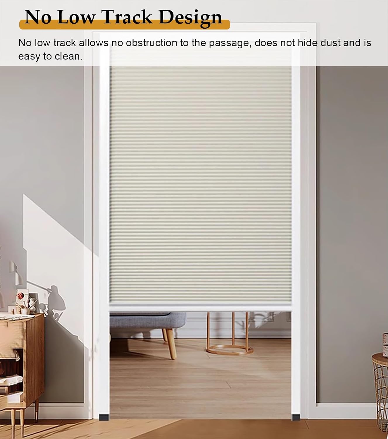 Accordion Door No Drill Telescopic Sliding Door for Doorway, Top Down Bottom Up Non-Woven Foldable Screen Door Kit, Internal/Exterior Telescopic Folding Doors(46x76in(117x193cm))