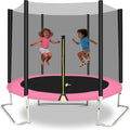 1500LBS 16FT 15FT 14FT 12 FT 10FT 8FT Tranpoline for Kids and Adults with Sprinkler, Lights with Music Speaker, Socks, Water Ball, Heavy Duty Outdoor Tranpoline with Net Enclosure and Ladder