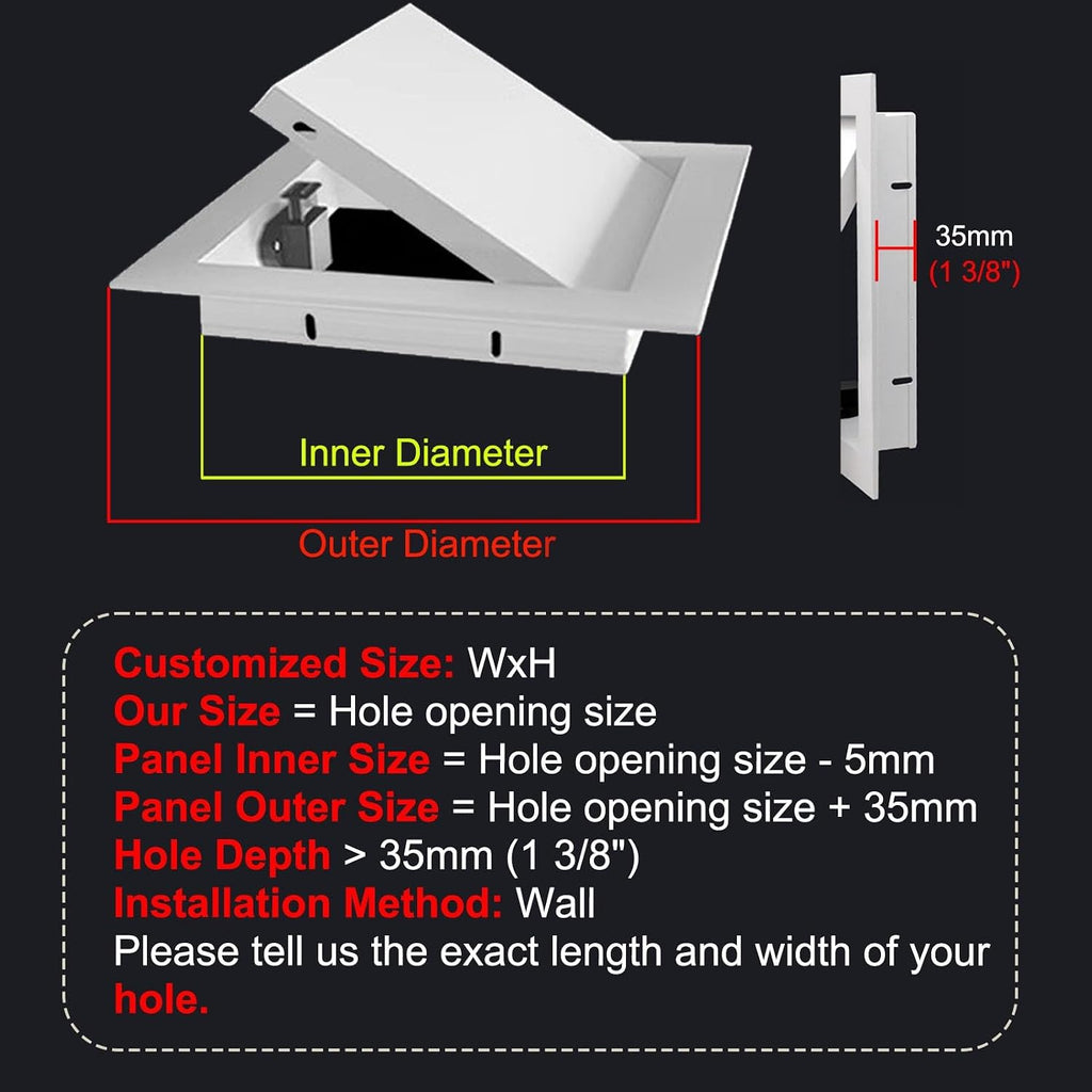 Access Panel Attic Door Access Panel for Drywall, 10x12 12x18 14x16 18x20 12x22 in Plumbing Access Door, Push Latch Service Panel Inspection Hatch(18x18in(45x45cm))