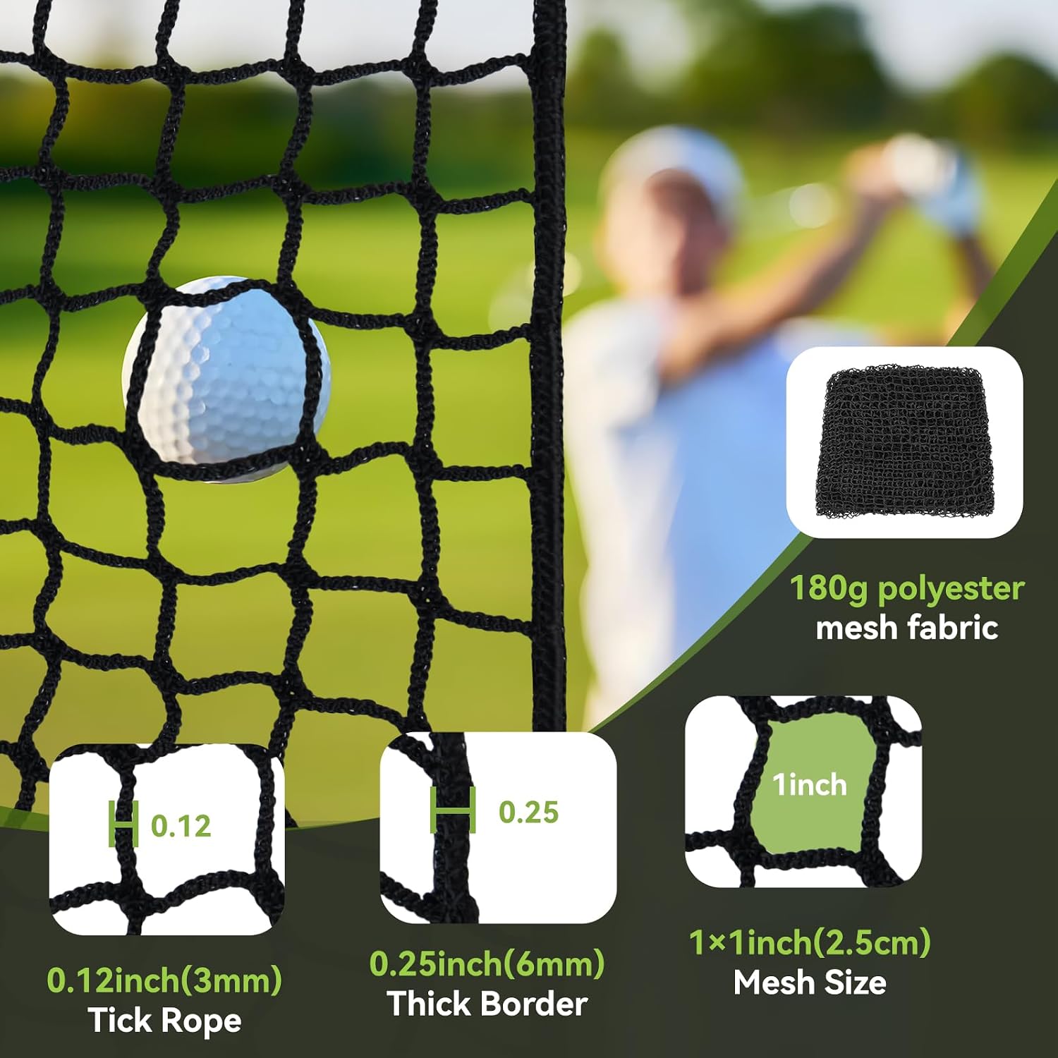 Golf Nets Practice，Sports Nets for Backyard Driving Real Golf Balls10ft to 60ft, Ball Stop Netting for Garage Swing Training, Indoor Outdoor Nylon Heavy Duty Soccer, Basketball, Pickleball Accessories