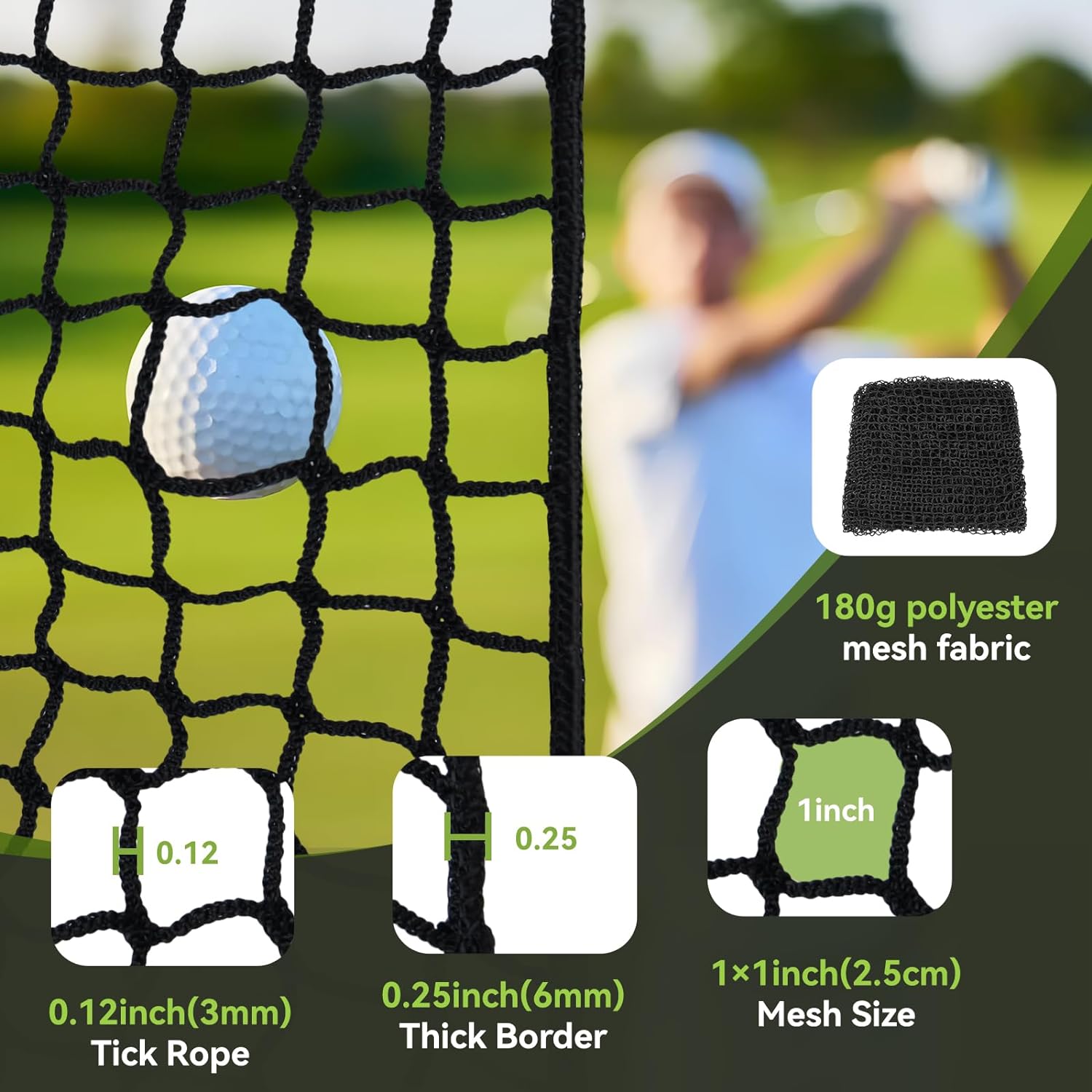 Golf Nets Practice，Sports Nets for Backyard Driving Real Golf Balls10ft to 60ft, Ball Stop Netting for Garage Swing Training, Indoor Outdoor Nylon Heavy Duty Soccer, Basketball, Pickleball Accessories