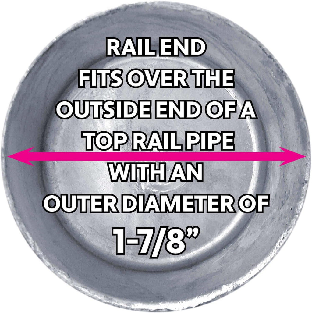 1-7/8' - CASE - Top Rail End for Chain Link Fence - Use for 1-7/8' Outside Diameter Top Rail Pipe - Galvanized Pressed Steel Chain Link Rail End - Qty 50