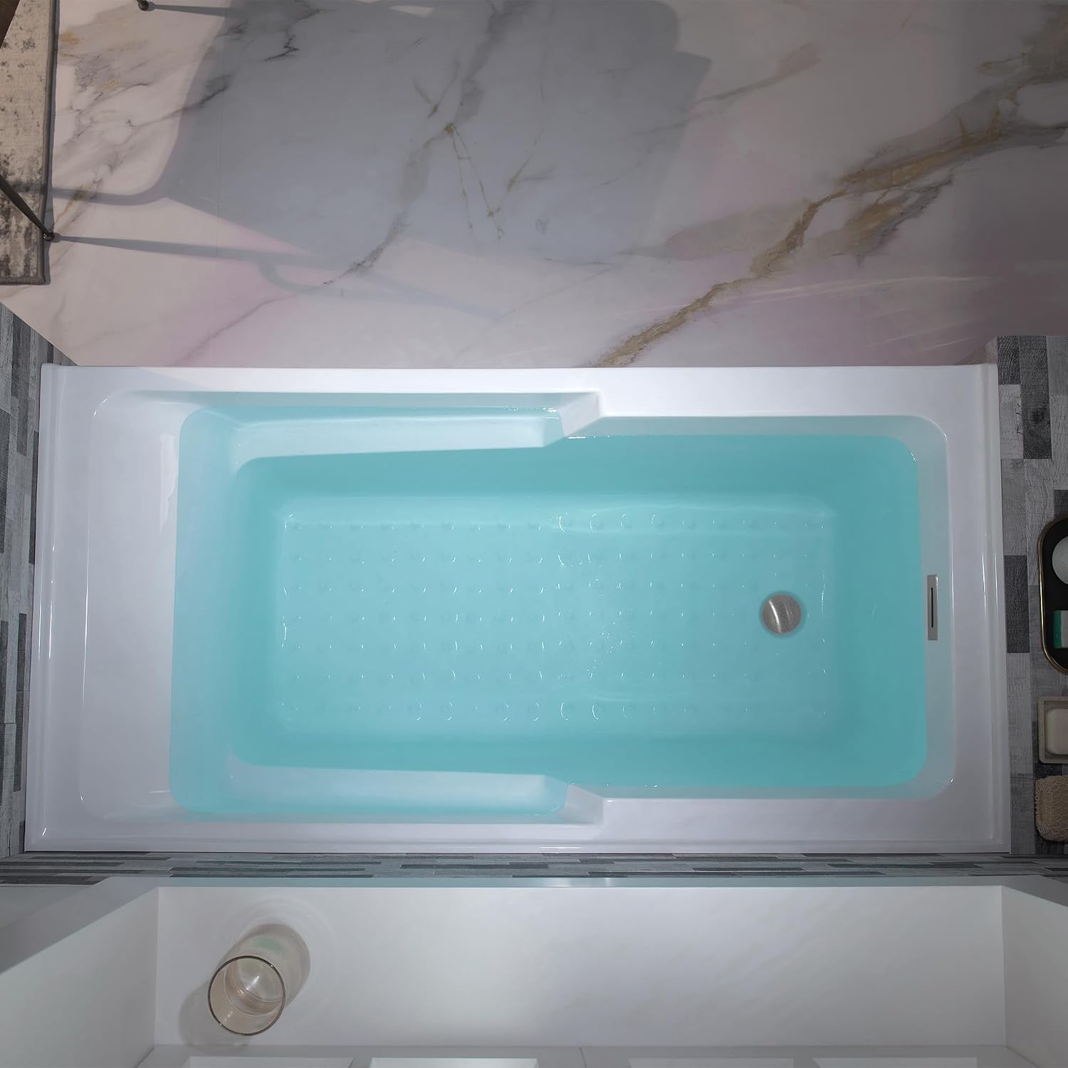 WOODBRIDGE 60' Acrylic Rectangular Alcove Soaking Bathtub in White with Left Drain, Chrome pop-UP Drain Included BA6030L