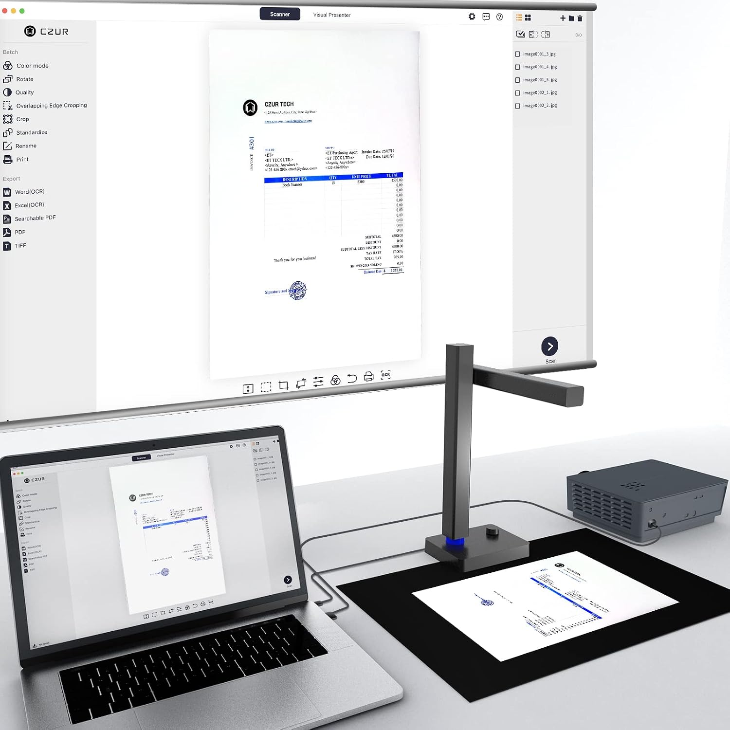 CZUR Shine800 Pro Portable Document Scanner, 8MP Document Camera, OCR Multi-Language Recognition, USB Doc Camera for Live Demo, Web Conferencing, Remote Teaching, for Mac OS&Windows