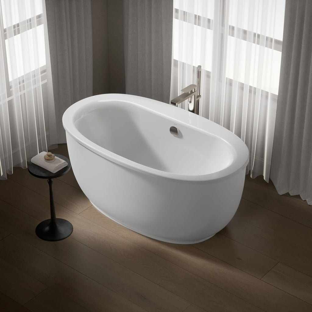 Kohler 24002-0 Sunstruck® 60' x 34' freestanding bath with fluted shroud, White