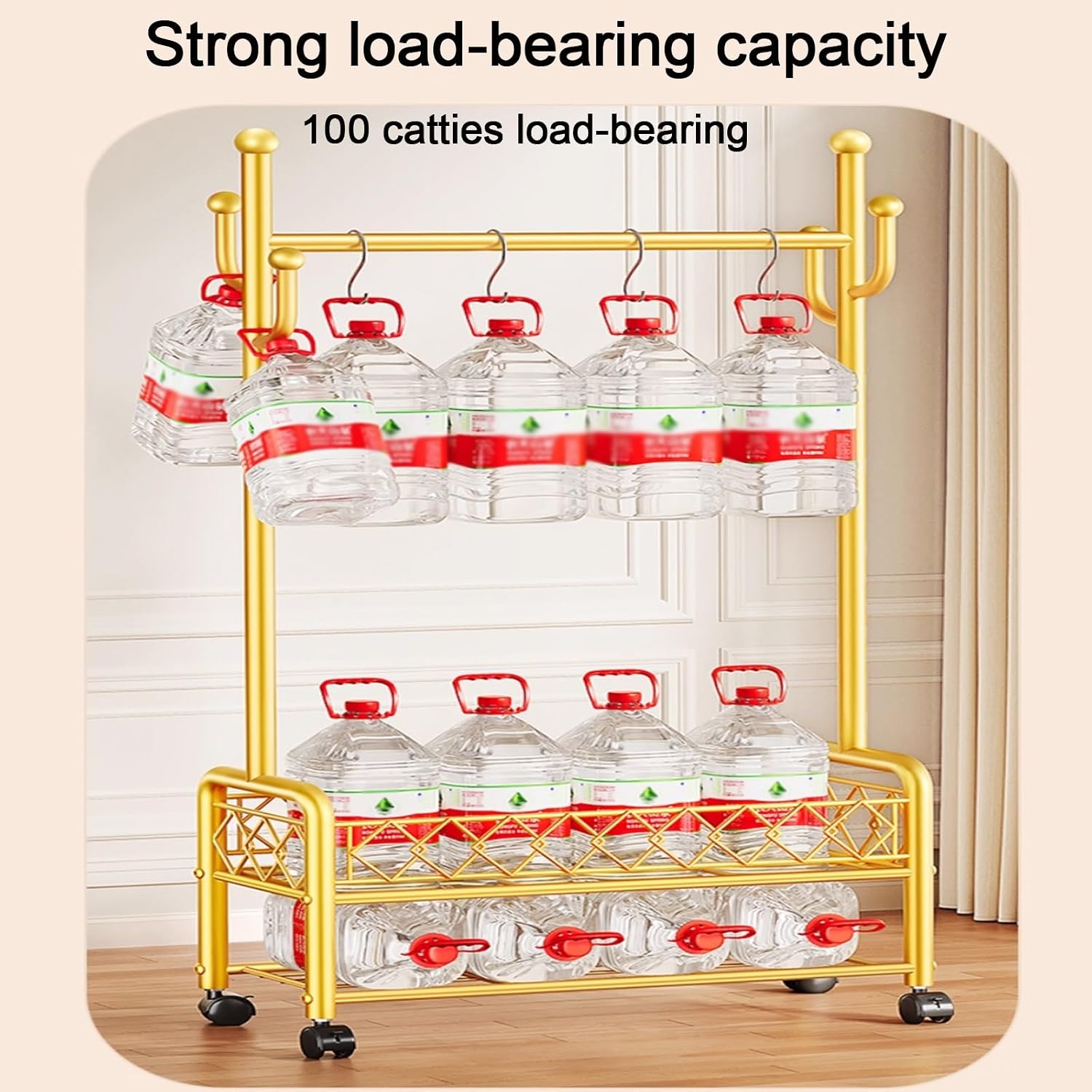 Clothes Rack With Storage Bottom Shelves And Coat/Hat Hooks,Garment Racks,Freestanding Rolling Clothes Organizer On Wheels For Hanging Clothes,For Bedroom Living Room(Black,100cm(39.4in))