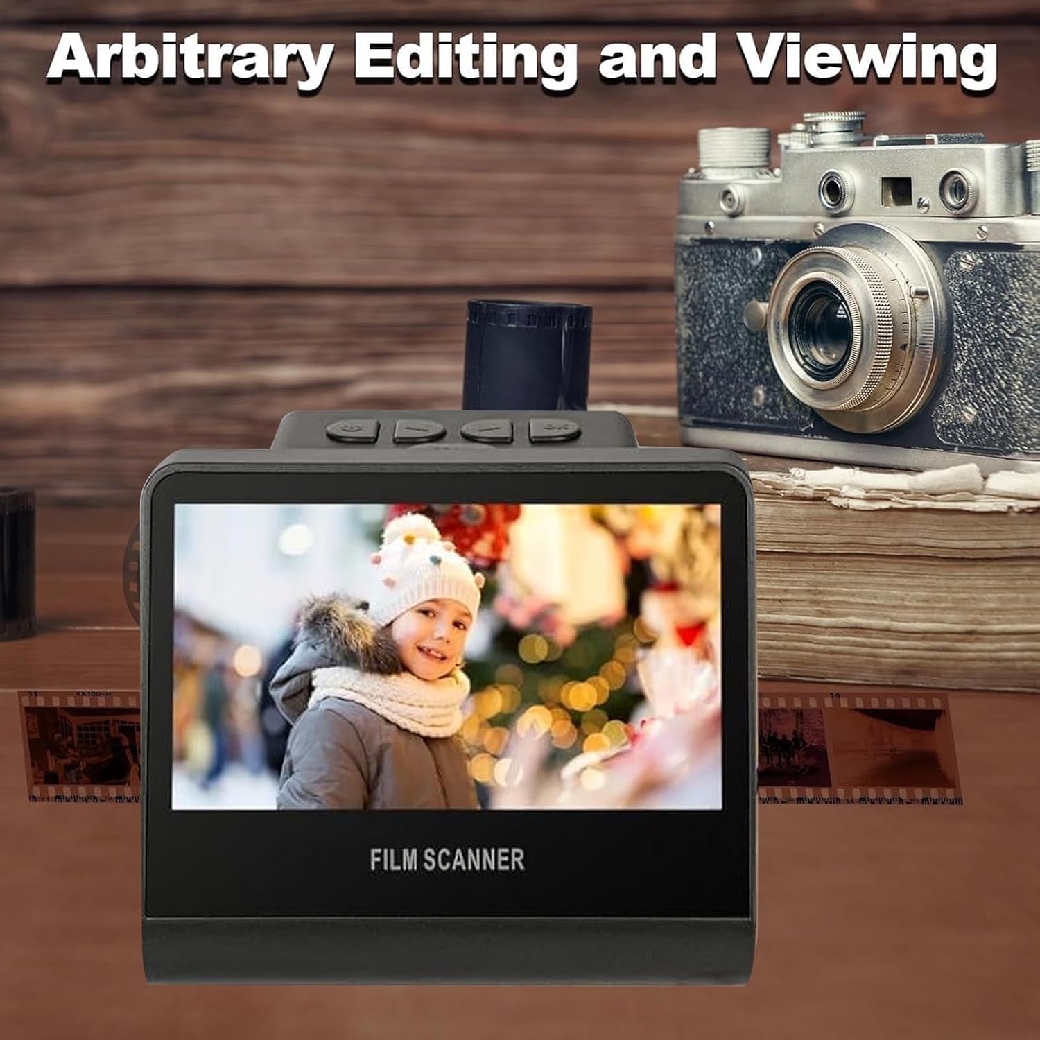Yoidesu Film Scanner Digital 22MP with 5 Inch LCD Screen, Digital Film Scanner 16GB Memory, Slide Convert Negatives Monochrome to JPEG