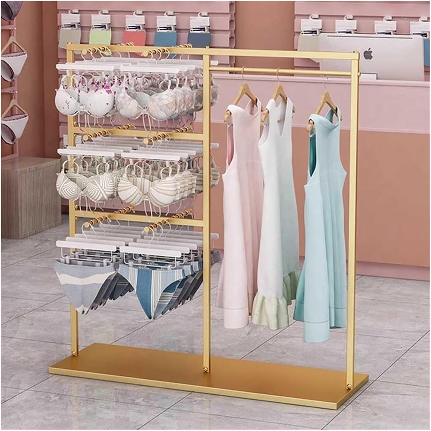 Clothes Rail Garment Rack Commercial Rotate Underwear Rack, Clothing Store Display Stand Lingerie Organizer Multifunction Towel Scarf Socks Shorts Storage Hanger For Boutiques, Retail, Clothing Busine