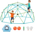 VEVOR Climbing Dome, 10FT Geometric Dome Climber for Kids, 1000LBS Loading Jungle Gym Playground with Octopus Net & 2 Basketballs, Easy-Assembly Outdoor Backyard Climbing Toys - Gift for Boys Girls