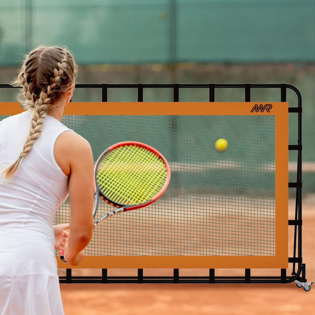 MR Tennis Rebounder 12'x6', Adjustable Tilt Angle Rebound Net, Multi-Sport Portable Bounce Back Net with Wheels, Rebound Wall for Tennis, Pickleball, Lacrosse, Hockey, Softball & Baseball Training