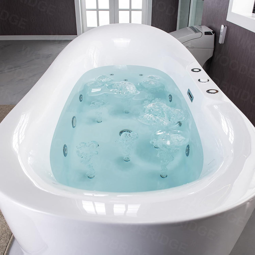 WOODBRIDGE 71' x 31 1/2' Whirlpool Water Jetted and Air Bubble Freestanding Bathtub , B0034