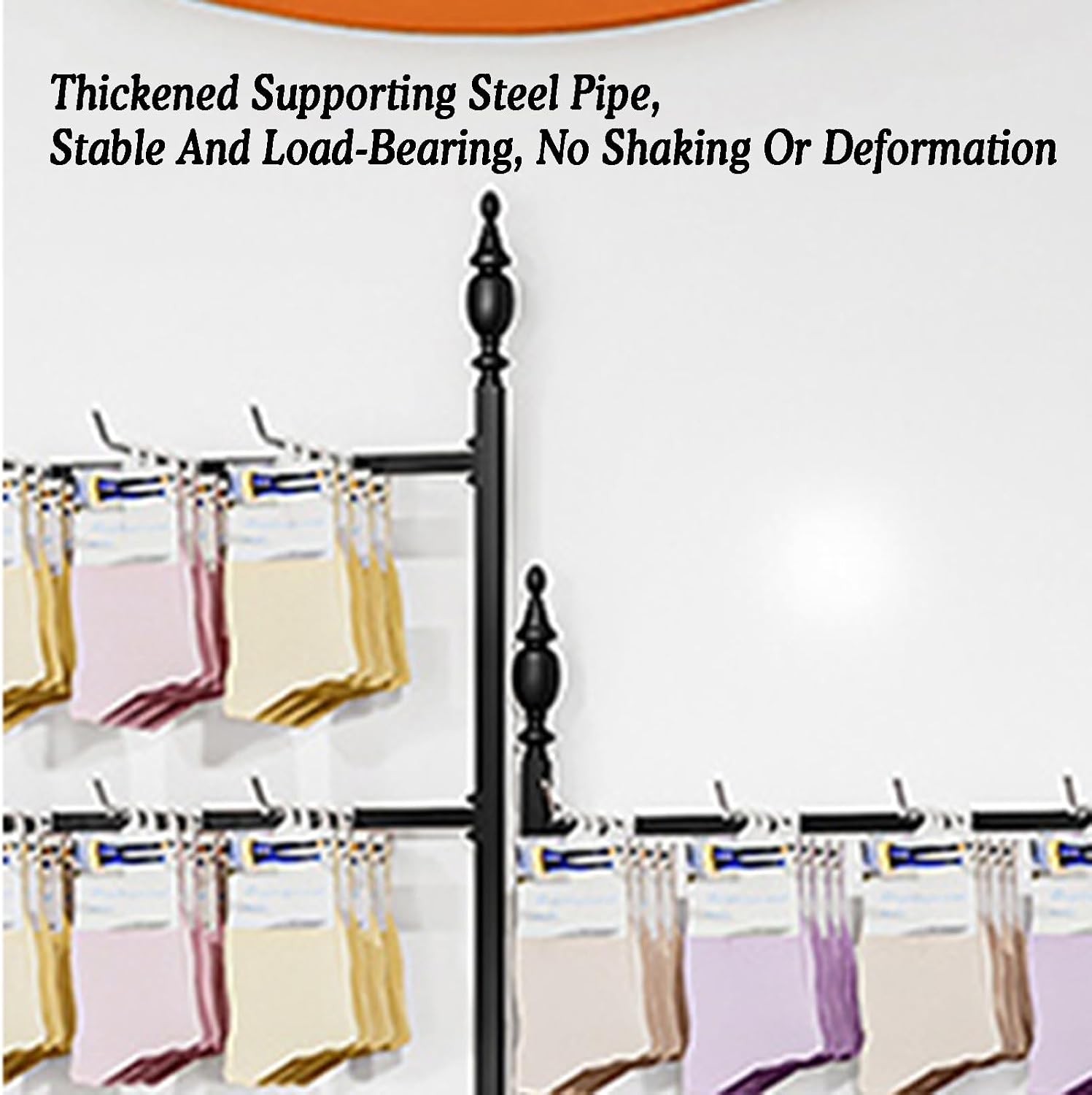 Underwear Display Stands,Metals Lingerie Stand Shelves,Freestanding Clothing Store Boutiques Retail Lingerie Garment Rack,for Panties Socks Bra Shorts(White,70 X 40 X 155cm)