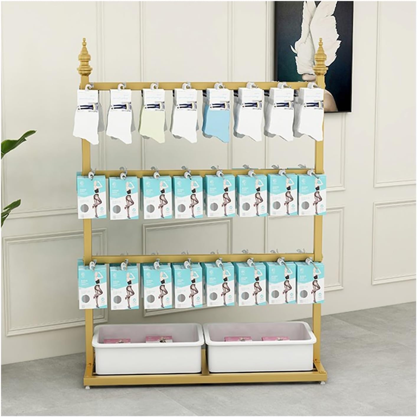 Clothes Retail Heavy Duty Garment Racks, Sock Rack, Commercial Grade Metal Display Stands, Scarves Gloves Underwear Slippers Jewelry Storage Shelves, Accessories Holde
