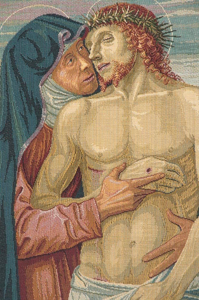 Charlotte Home Furnishings Inc. Pieta Italian Tapestry Wall Hanging 20 X 25 Inch Viscose Cotton And Polyester Blend Wall Art Perfect For Home Decor And Wall Decor By Giovanni Bellini