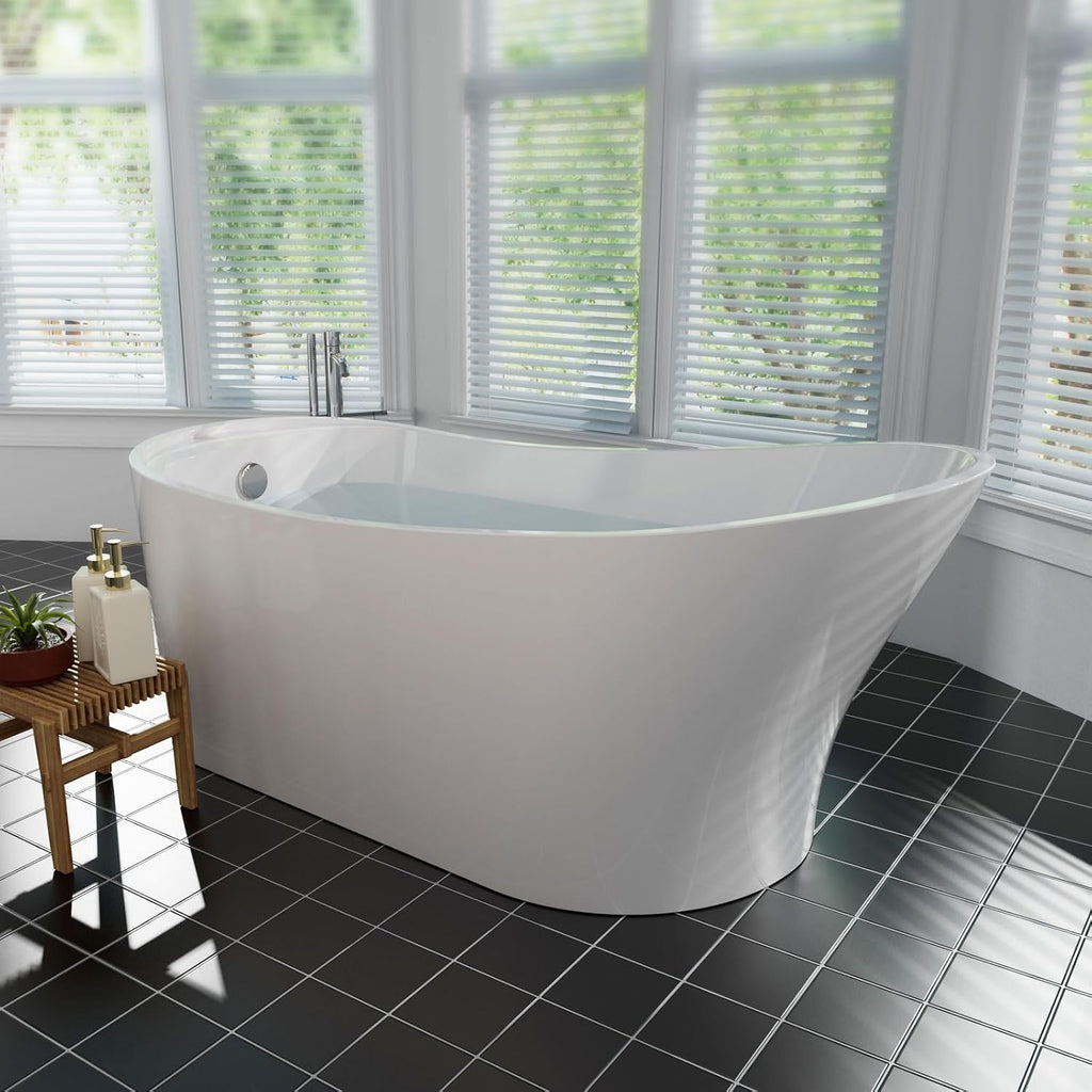 Empava 67' Luxury Stand Alone Acrylic Soaking SPA Tub Modern Freestanding Bathtubs with Custom Contemporary Design EMPV-FT1528