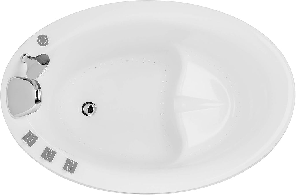 Empava 48 Inch Acrylic Luxury Freestanding Bathtub Hot Whirlpool Soaking SPA Air Massage Tub 55 Gallons, SRH2, White
