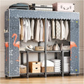 Portable Wardrobe Closet with Cover, Clothing Coat Storage Organizer with Hanging Rods, Foldable Garment Rack for Hanging Clothes, Steel Tube Clothes(Blue,110cm/43.3inch)