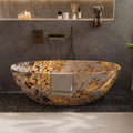 51' Edeyeu Freestanding Bathtub - Luxury Solid Surface Bathtub Soaking Tub With Extra Deep Ergonomic Design, Modern Spa Style For Home, Villa, And Hotel Bathrooms, Style A