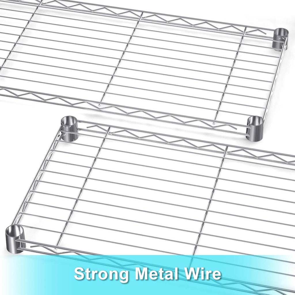 Auslar 5-Shelf Storage Shelves with Casters Heavy Duty 5 Tiers Rolling Cart Utility Racks Adjustable Wire Metal Shelving, 14' x 36' x 76.5', Chrome