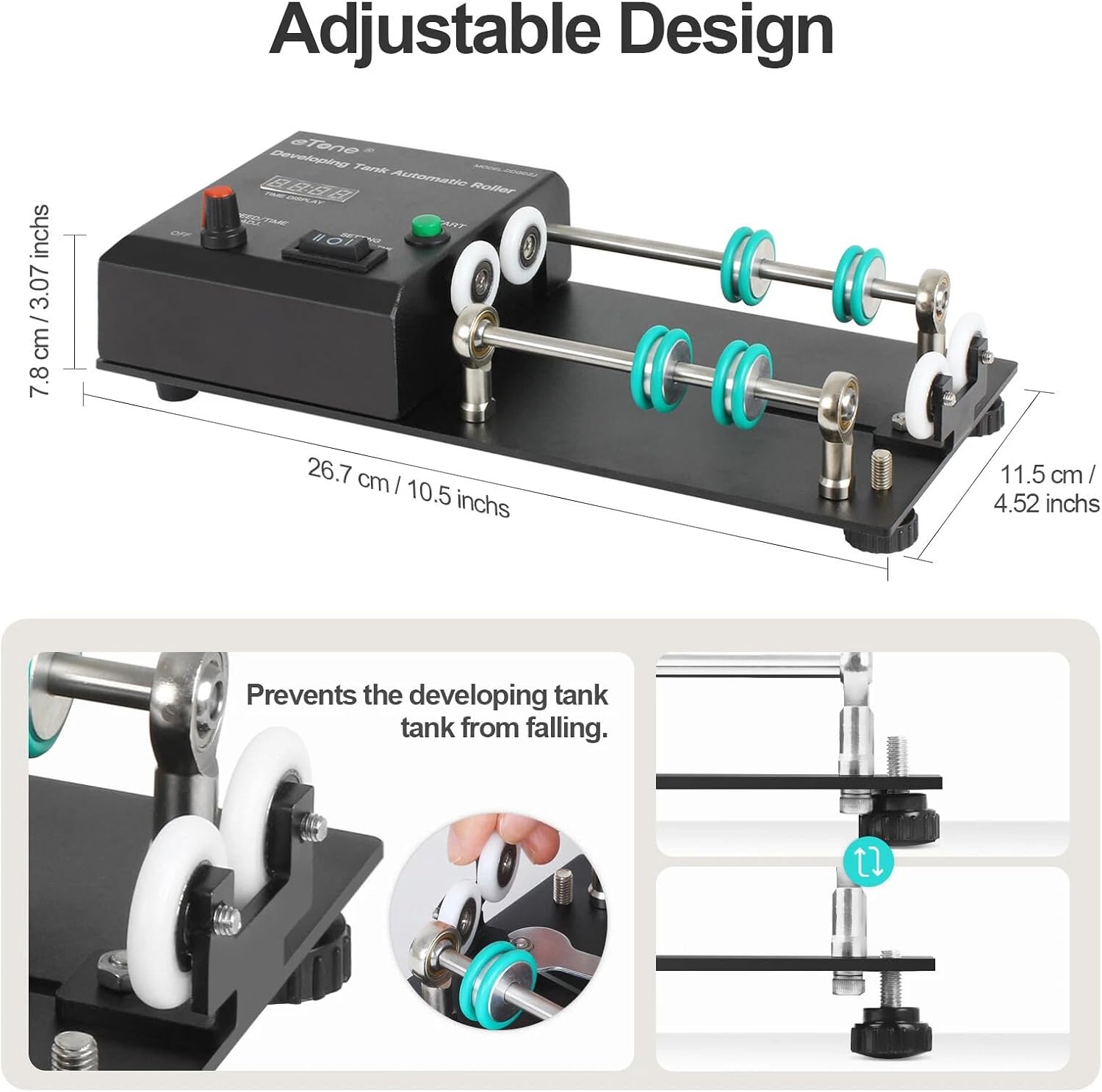 Automatic Darkroom Film Processor Machine, Universal Film Processor Kit Developer Tanks, Max Speed 281 RPM, 1-30 Min Timer, for 3 Spirals Developing Film Imaging Processor Darkroom