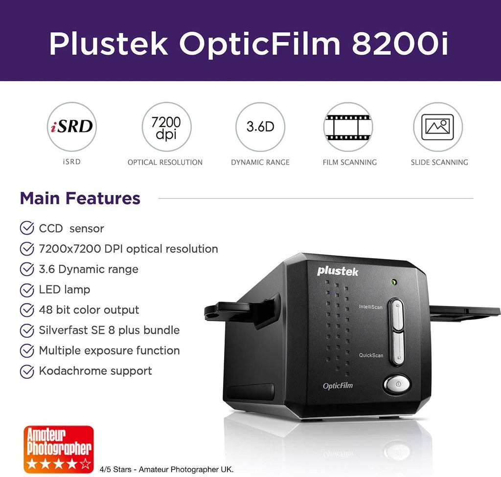 PlustekOpticFilm 8200i SE Film & Slide Scanner Converter + 35mm Negative Film Stripe kit x 2