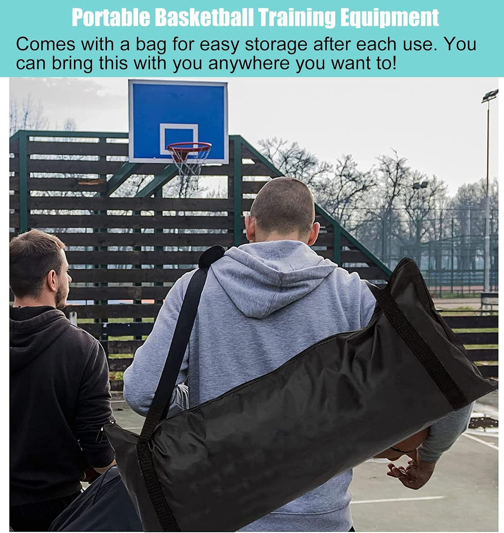 Metal Basketball Return Net with 180° Rotating Chute, Commercial Foldable Hanging Basketball Return Attachment with Storage Bag