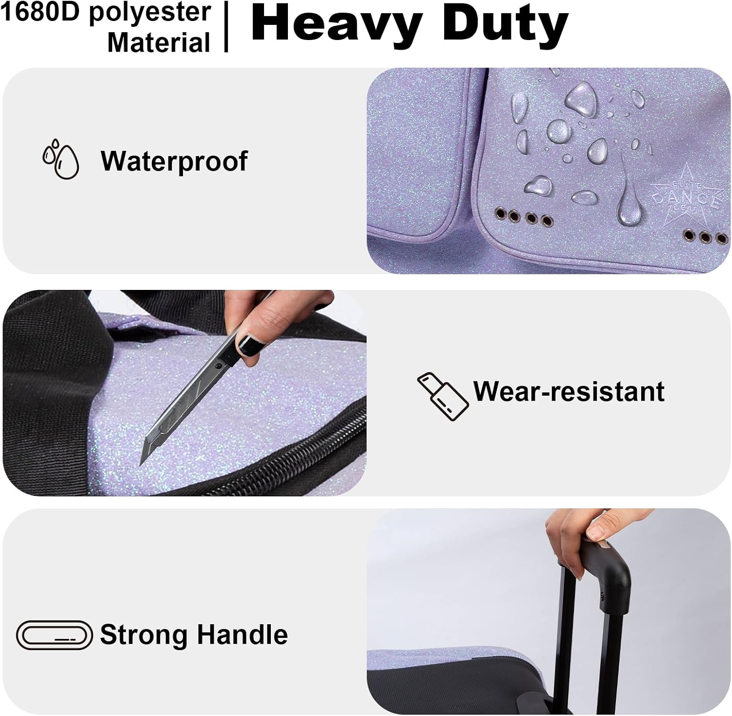 Foldable 23 Inch Dance Bag with Garment Rack, Dance Costumes Rolling Garment Bags for Travel, Garment Duffel Bag for Dancer, Collapsible Competition Bag with Wheels