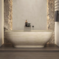 64' Edeyeu Freestanding Bathtub - Extra Deep Soaking Tub, Premium Solid Surface Bathtub for Spa-Level Comfort, Durable Free Standing Bathtub for Modern Bathroom Relaxation Style A