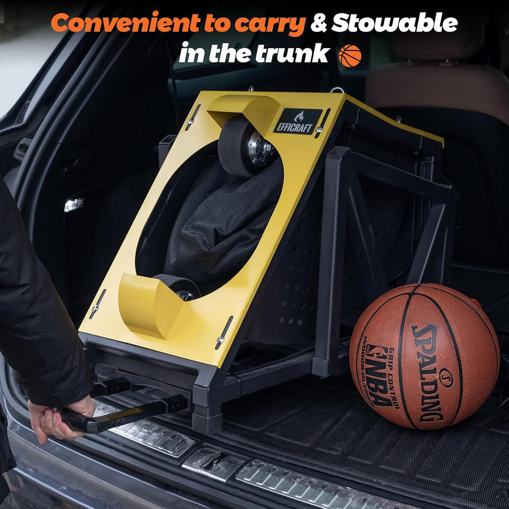 Efficraft Automatic Basketball Shooting Machine, Dual - Power Rechargeable/Plug - in Shooting Trainer, 2-in-1 Electric Basketball Rebounder Machine