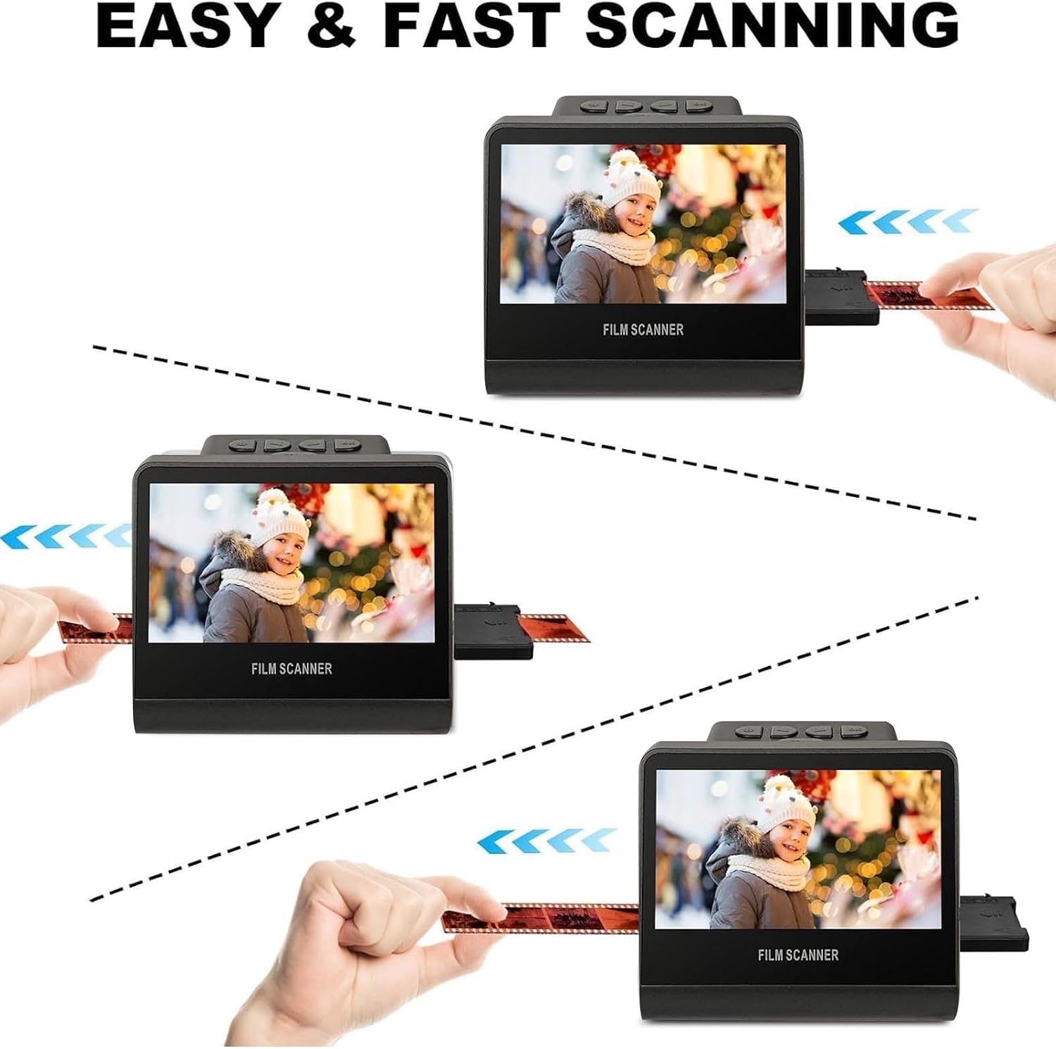 Yoidesu Film Scanner Digital 22MP with 5 Inch LCD Screen, Digital Film Scanner 16GB Memory, Slide Convert Negatives Monochrome to JPEG
