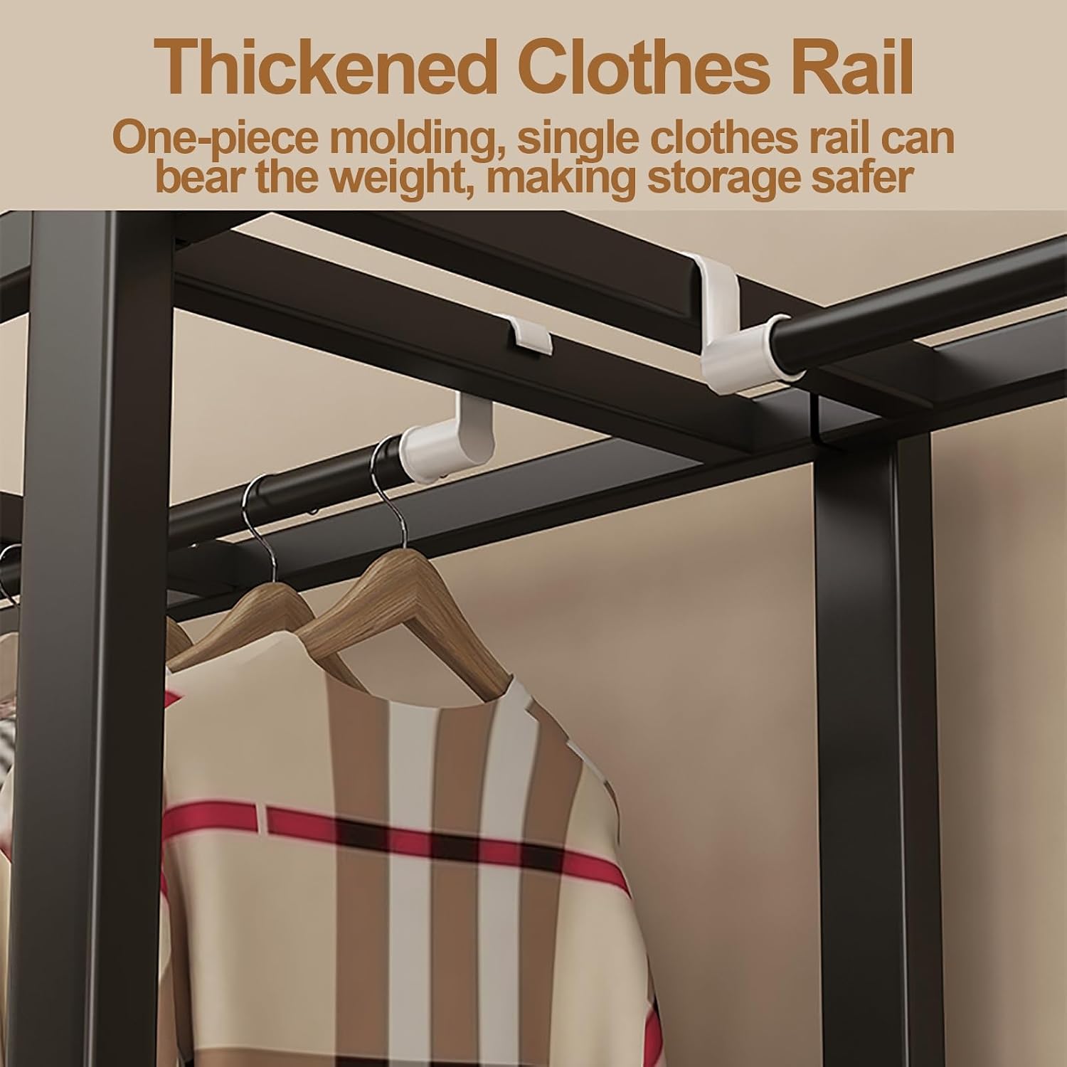 Foldable Portable Wardrobe Closet With Cover, Freestanding Clothing Racks For Hanging Clothes, Coat Storage Metal Garment Racks For Bedroom(Yellow,130cm/51.2inch)