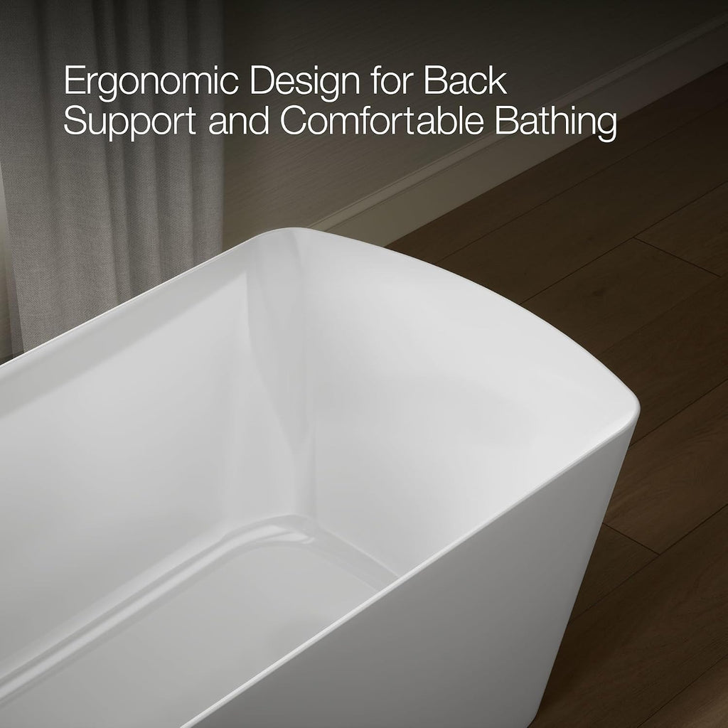 Kohler K-26080 Irvine 67-7/8' x 31-7/16' Free Standing Acrylic Soaking Tub with Center Drain, Drain Assembly, and Integrated Overflow - White