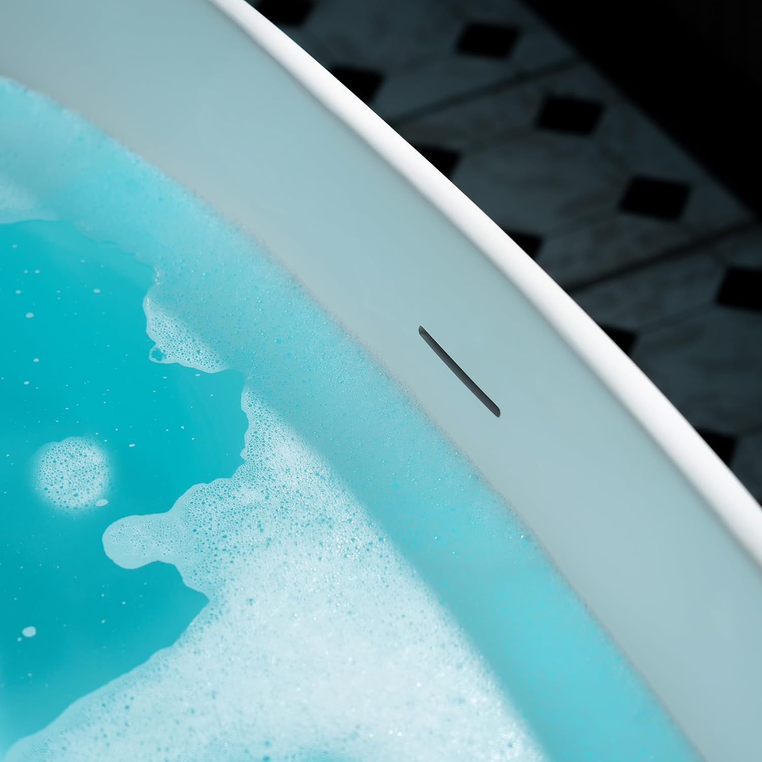 WOODBRIDGE 59 in. x 33.5 in. Stone Resin Luxury Contemporary Solid Surface Freestanding Bathtub in Matte White