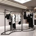 Heavy Duty Clothing Rack Black Freestanding Garment Rack 34.3x17.7x52.4in – Iron Frame Clothes Rack for Hanging Clothes, Commercial Shop Boutiques Laundry Room(87x45x155cm/34.3x17.7x61in)