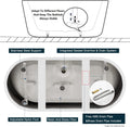 FerdY Shangri-La 67' Acrylic Freestanding Bathtub, Classic Oval Shape Acrylic Soaking Bathtub with Brushed Nickel Drain & Back Scrubber for Shower,Long Handled Loofah on a Stick, Body Brush
