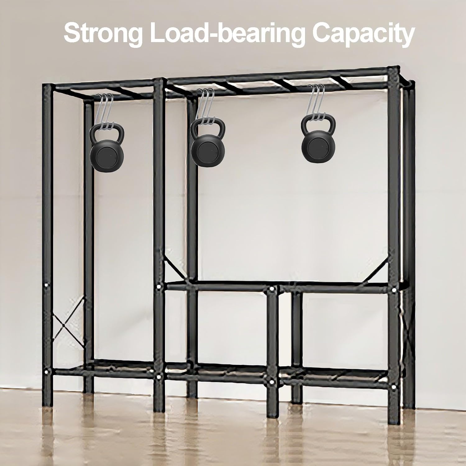 Foldable Closet With Cover,Heavy Duty Clothes Rack,Portable Wardrobe Closet For Hanging Clothing,Black Metal Garment Rack, Freestanding Covered Armoire Coat Storage(Blue1,160x48x172cm)