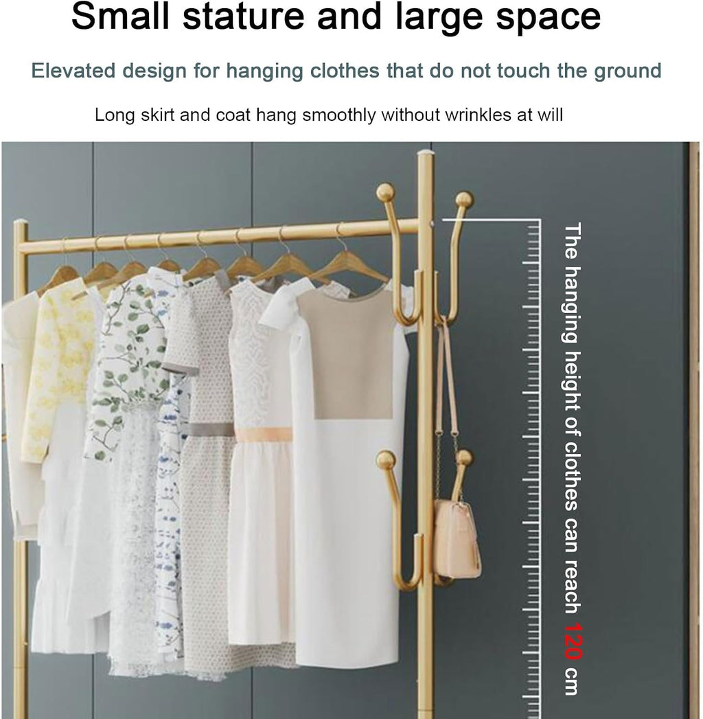 Pink Metal Clothing Hanger Rack with Wheels - Freestanding Garment Rack Organizer for Bedroom, Living Room & Retail Store - 60cm/23.62in Stylish Clothes Storage Solution