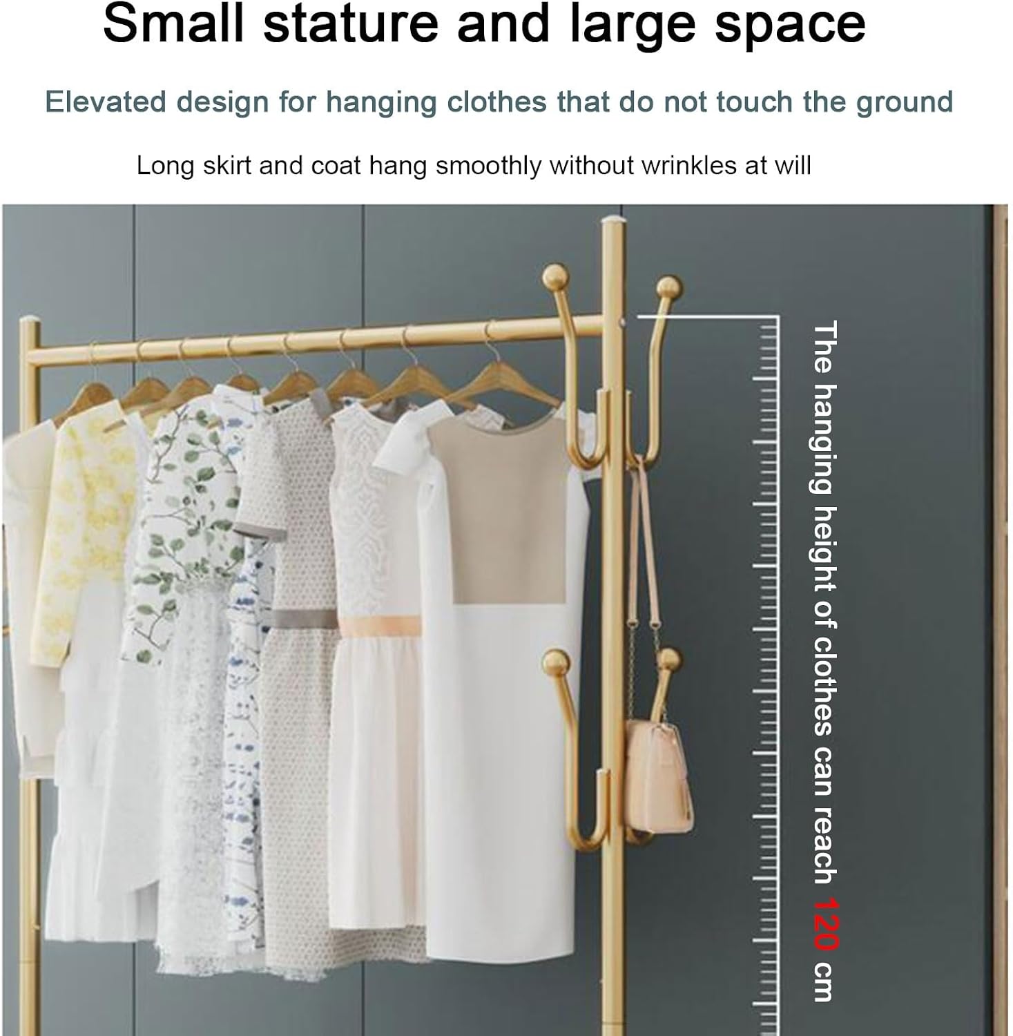 Pink Metal Clothing Hanger Rack with Wheels - Freestanding Garment Rack Organizer for Bedroom, Living Room & Retail Store - 60cm/23.62in Stylish Clothes Storage Solution