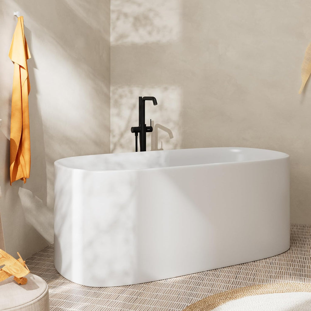 hansgrohe Tecturis S -Handle 39-inch Tall Freestanding Bathtub Faucet with Handshower in Matte Black, 73440671