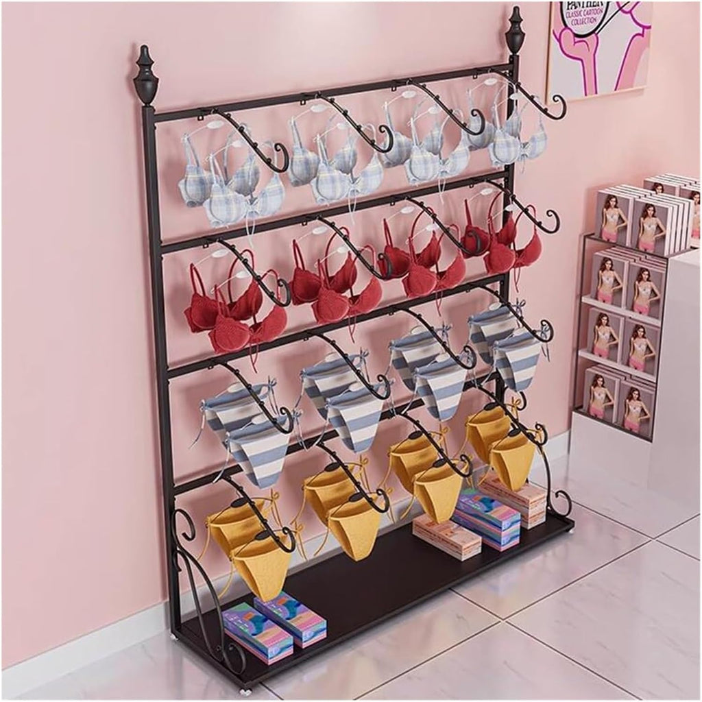 Clothes Rail Garment Rack Metal Underwear Display Stands， Floor Standing Sock Gloves Ornament Organizer Retail Store Metal Hanger Creative Commercial Shelves for Pan