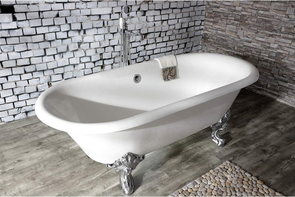 Kingston Brass KS7131ABL English Country Freestanding Tub Faucet with Hand Shower, Polished Chrome