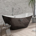 IDEALHOUSE 67' Acrylic Freestanding Bathtub Contemporary, Soaking Tub, CUPC Certified Stand Alone Tub with Non-Slip Base, Chrome Drain & Overflow, for Home Spa Relaxation(Black-Sky)