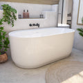 DreamLine Encore 60 1/4 inch L x 32 1/4 inch W x 23 1/8 inch H Freestanding Acrylic Bathtub with White Drain