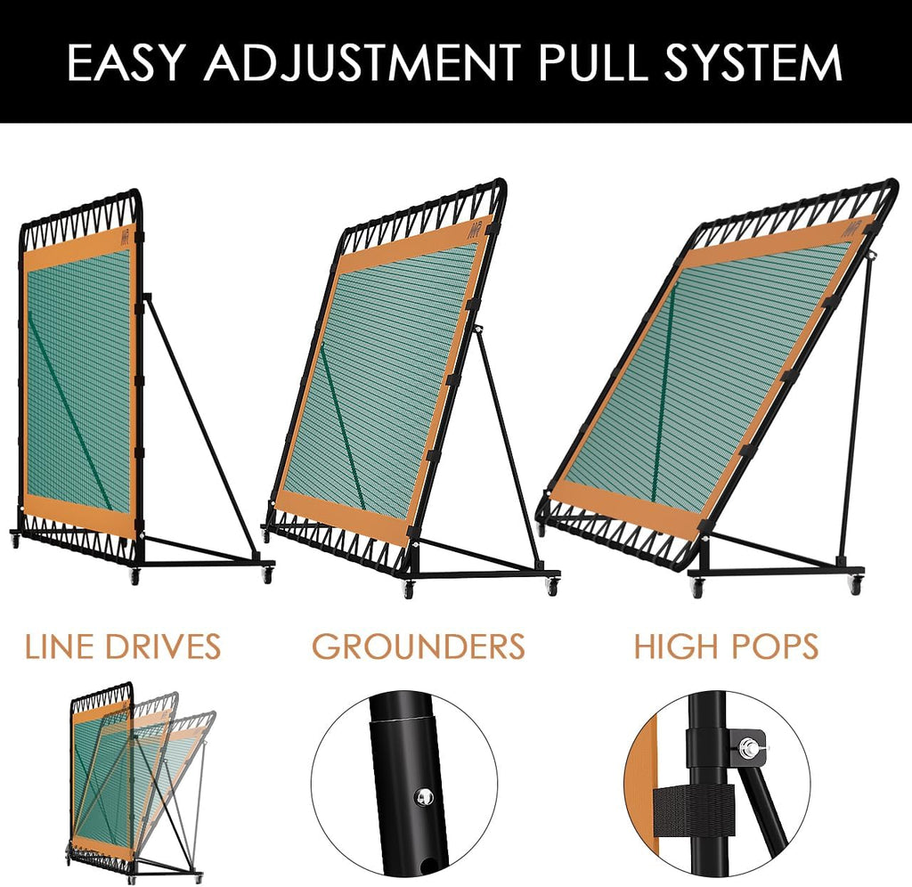 MR Tennis Rebounder 12'x6', Adjustable Tilt Angle Rebound Net, Multi-Sport Portable Bounce Back Net with Wheels, Rebound Wall for Tennis, Pickleball, Lacrosse, Hockey, Softball & Baseball Training