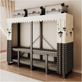 Heavy Duty Portable Wardrobe Closet With Cover, Metal Closet Rack For Hanging Clothes, Portable Foldable Garment Rack, Metal Clothing Organizer For Bedroom(Grey3,130cm/51.2nch)