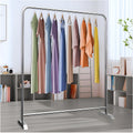 Simple Clothing Rack Max Load 176lbs Freestanding Stainless Steel Shop Garment Rack, Easy to Assemble(80 x 40 x 150 cm)
