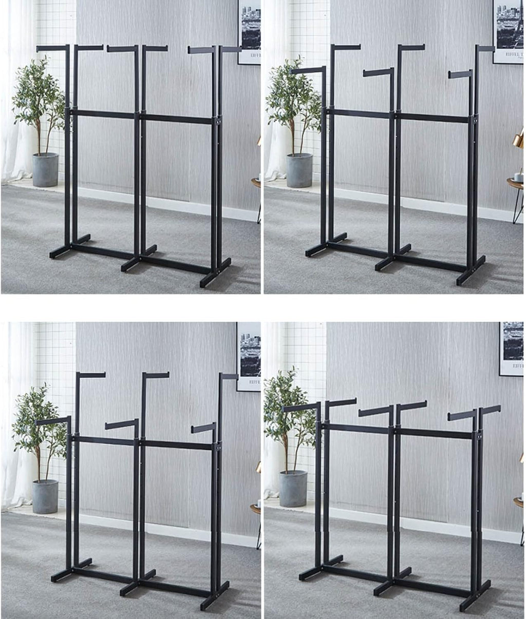 Floor-standing Heavy Duty Metal Garment Racks, Retail Boutique Store Clothes Display Rack Nakajima Rack ， Commercial Entryway Organizer Coat Rack，adjustable Height 6 Way Rack Clothes Hanging Rod