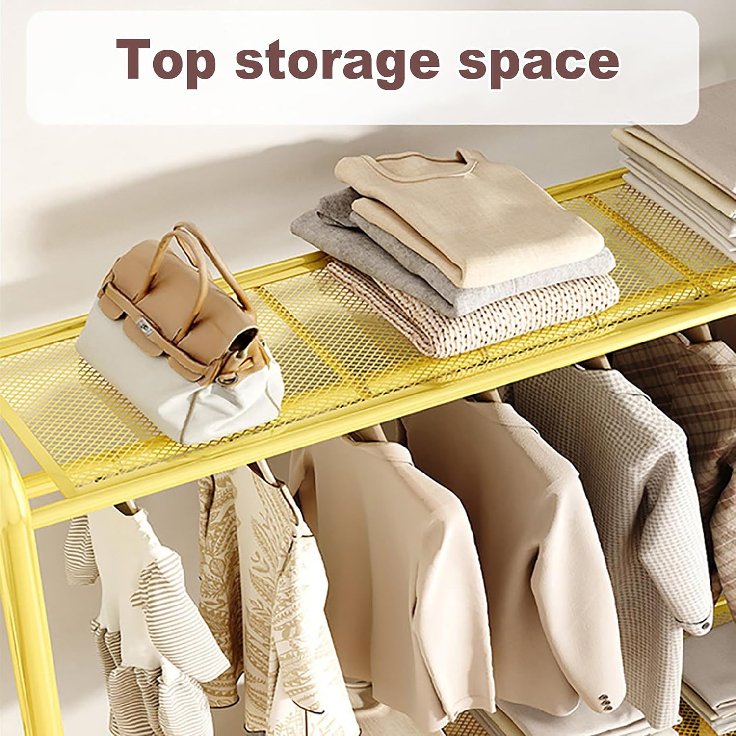 Clothes Rack For Hanging Clothes With Wheels, Metal Freestanding Portable Rolling Garment Rack, Clothing Racks With 3 Shelves For Bedroom Laundry Living Room(White,80cm/31.5in)