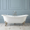 Signature Hardware 312540 Lena 72' Cast Iron Soaking Clawfoot Tub with Pre-Drilled Overflow Hole